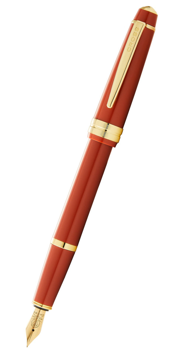 cross Bailey Light™ Polished Amber Resin and Gold Tone Medium Nib Fountain Pen