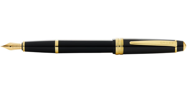 Cross Bailey Light™ Polished Black Resin And Gold Tone Medium Nib Fountain Pen