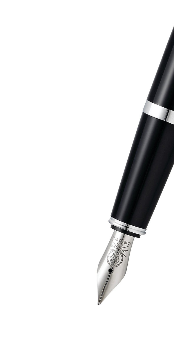 Cross Bailey Light™ Polished Black Resin Medium Nib Fountain Pen