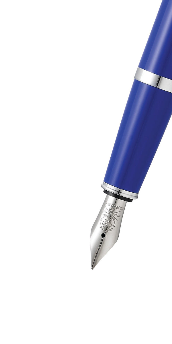 Cross Bailey Light™ Polished Blue Resin Fine Nib Fountain Pen
