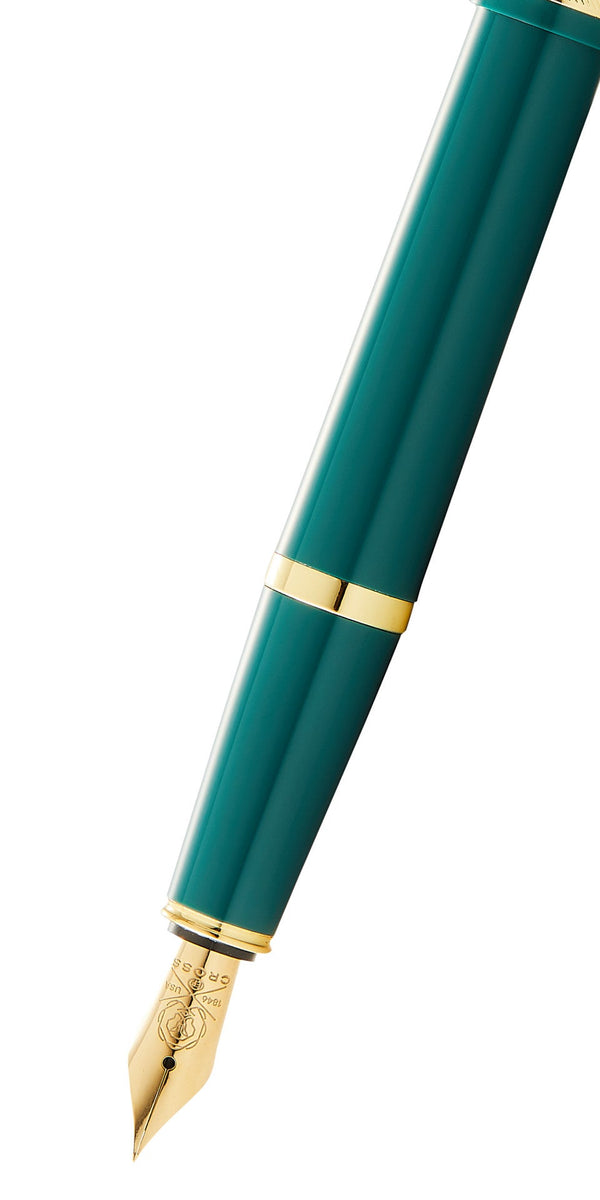 Cross Bailey Light™ Polished Green Resin And Gold Tone Medium Nib Fountain Pen