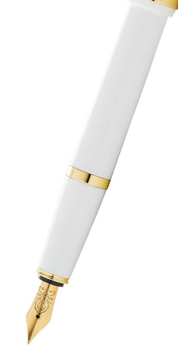 Cross Bailey Light™ Polished White Resin And Gold Tone Extra-Fine Nib Fountain Pen