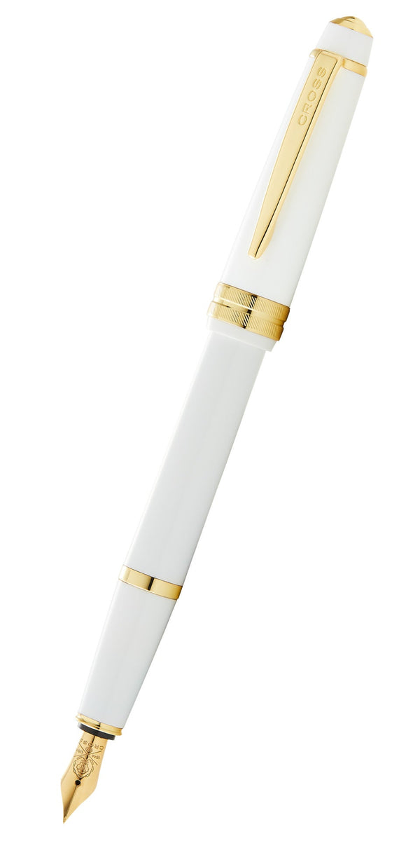 cross Bailey Light™ Polished White Resin and Gold Tone Extra-Fine Nib Fountain Pen