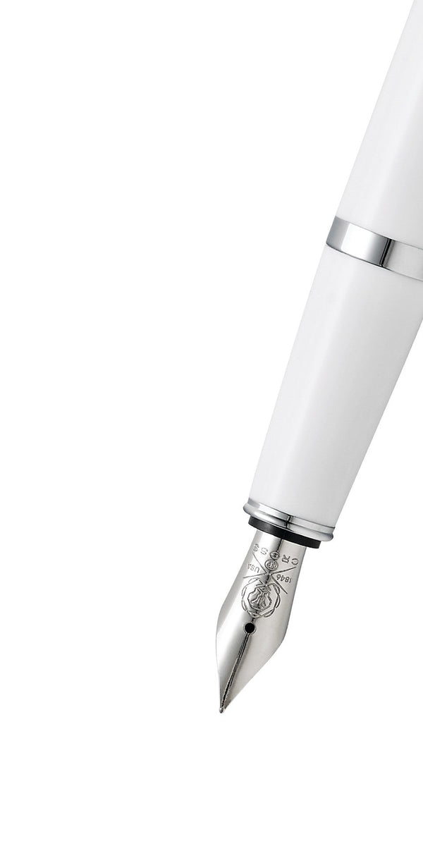 Cross Bailey Light™ Polished White Resin Medium Nib Fountain Pen