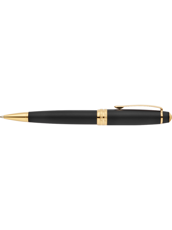 Cross Bailey Matte Black Lacquer With 23KT Gold PVD Ballpoint Pen