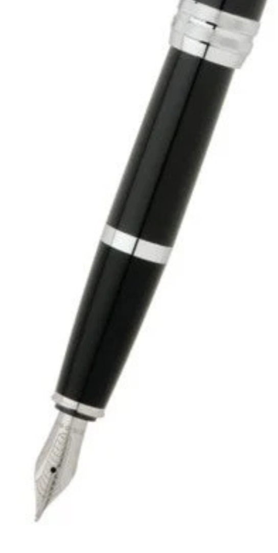 Cross Bailey™ Black Lacquer Stainless Steel Medium Nib Fountain Pen