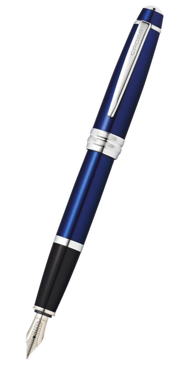 cross Bailey™ Blue Lacquer Stainless Steel Medium Nib Fountain Pen