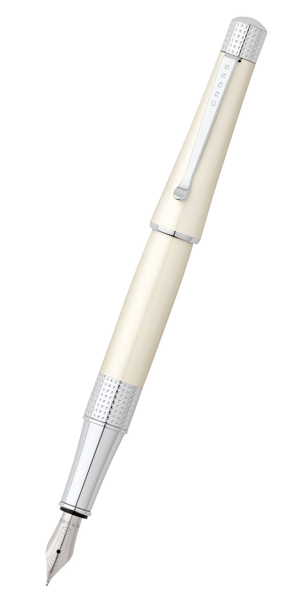 cross Beverly Pearlescent White Lacquer Medium Nib Fountain Pen