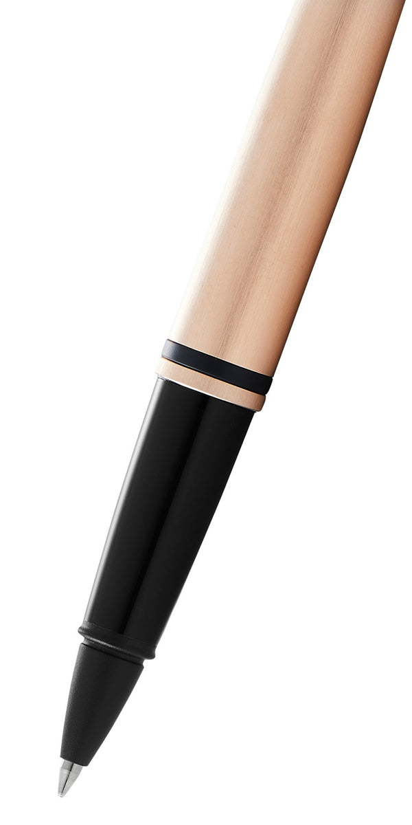 Cross Calais™ Brushed Rose Gold Plate And Black Lacquer Rollerball Pen