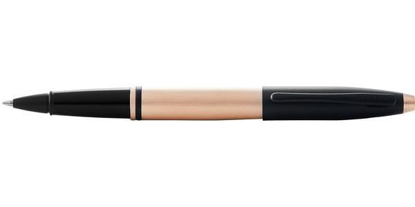 Cross Calais™ Brushed Rose Gold Plate And Black Lacquer Rollerball Pen