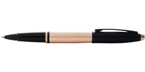 Cross Calais™ Brushed Rose Gold Plate And Black Lacquer Rollerball Pen