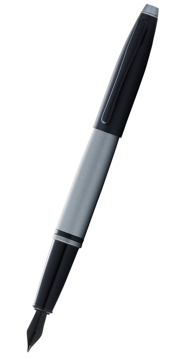 cross Calais™ Matte Gray and Black Lacquer Stainless Steel Fine Nib Fountain Pen