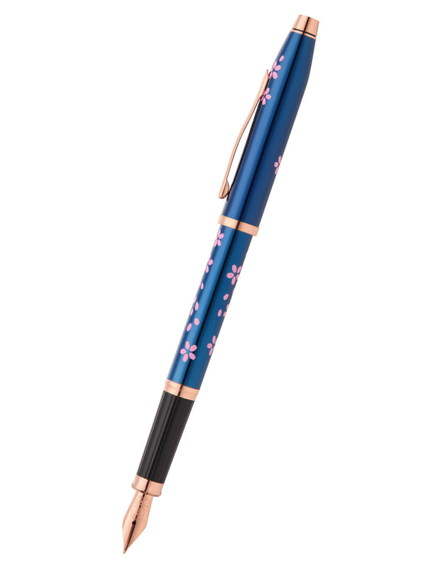 Cross Century® II Cherry Blossom Translucent Blue Lacquer Medium Nib Fountain Pen