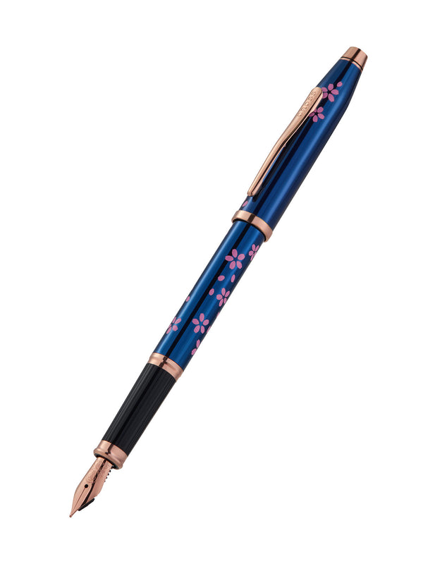 Cross Century® II Cherry Blossom Translucent Blue Lacquer Medium Nib Fountain Pen
