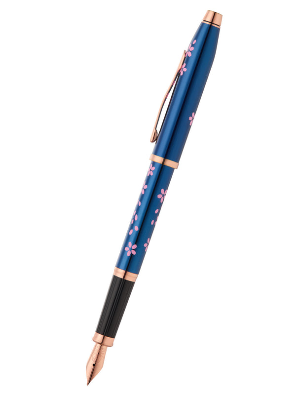Cross Century® II Cherry Blossom Translucent Blue Lacquer Fine Nib Fountain Pen