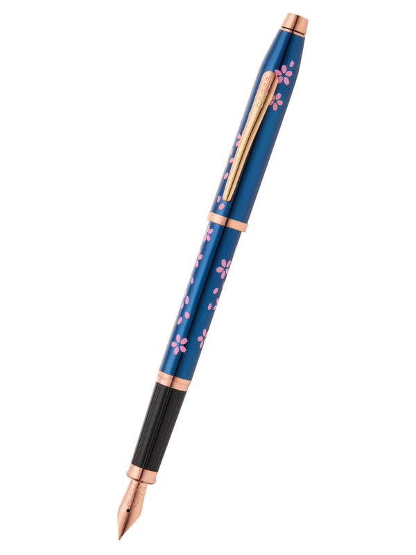 cross Century® II Cherry Blossom Translucent Blue Lacquer Fine Nib Fountain Pen