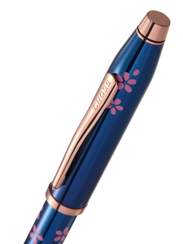 Cross Century® II Cherry Blossom Translucent Blue Lacquer Rollerball Pen