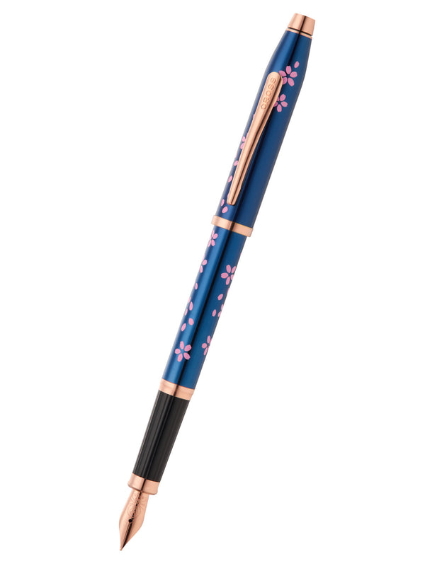 cross Century® II Cherry Blossom Translucent Blue Lacquer Medium Nib Fountain Pen