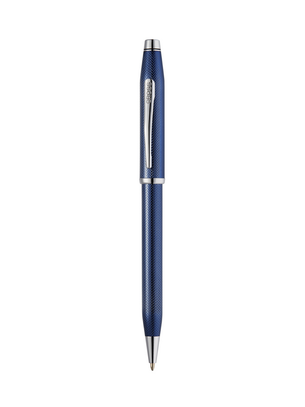 Cross Century® II Polished Translucent Cobalt Blue Engraved Diamond Pattern Ballpoint Pen