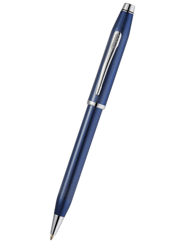 cross Century® II Polished Translucent Cobalt Blue Engraved Diamond Pattern Ballpoint Pen
