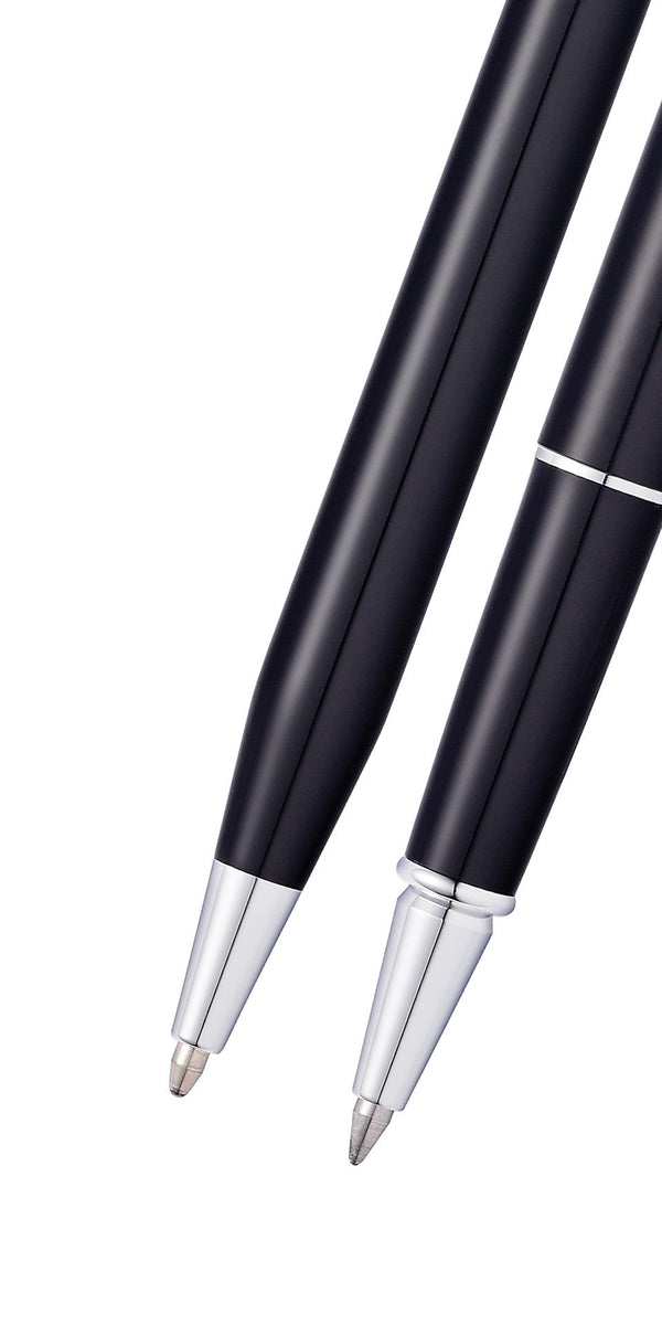 Cross Classic Century® Black Lacquer Ballpoint And Rollerball Gift Set