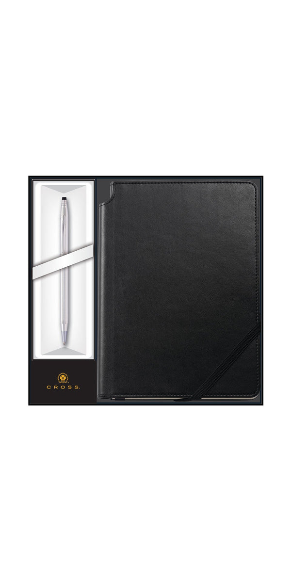 Cross Classic Century® Lustrous Chrome Ballpoint With Classic Black Journal Gift Set