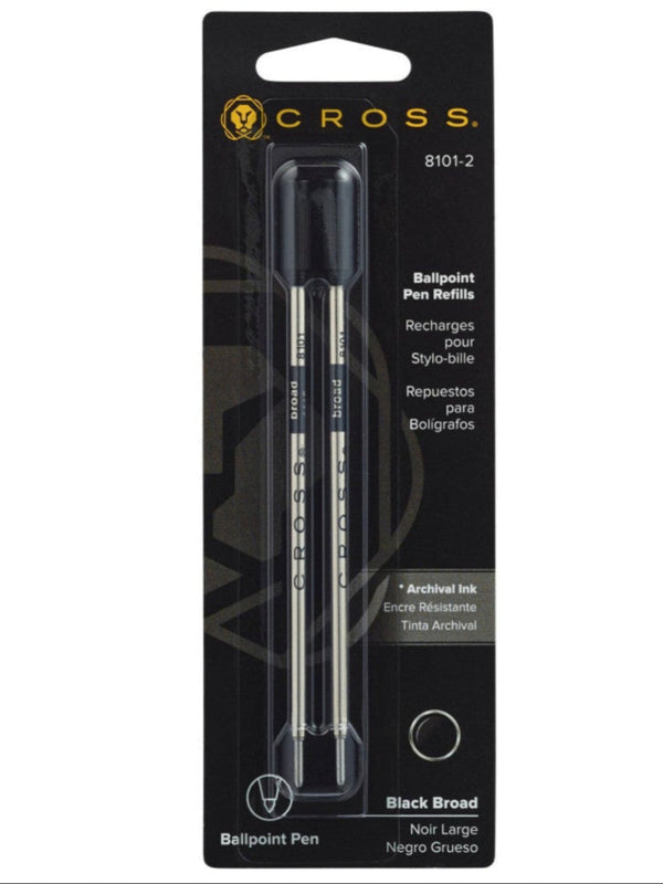 cross Ballpoint Pen Refill - Black - Broad - Dual Pack