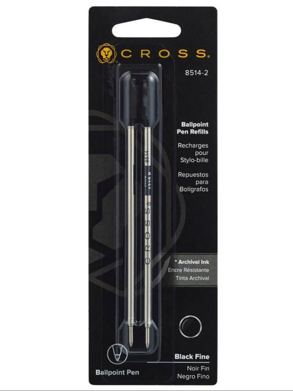 cross Ballpoint Pen Refill - Black - Fine - Dual Pack