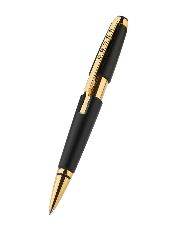 Cross Edge™ Matte Black Lacquer With Gold PVD Appointments Selectip® Rollerball Pen