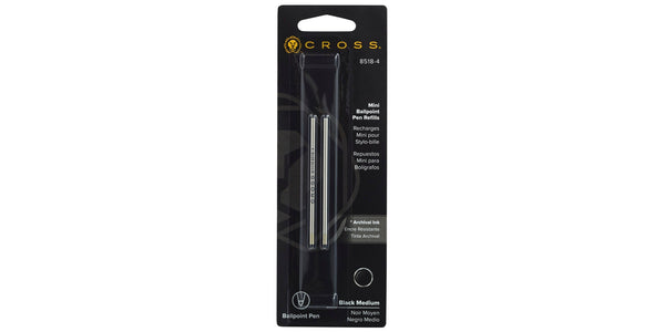 Cross Mini Ballpoint Pen Refill - Black - Medium - Dual Pack