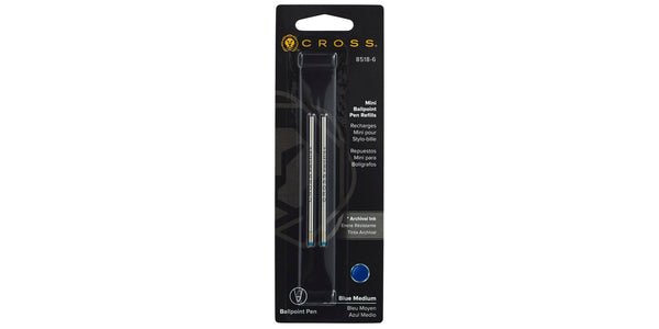 Cross Mini Ballpoint Pen Refill - Blue - Medium - Dual Pack
