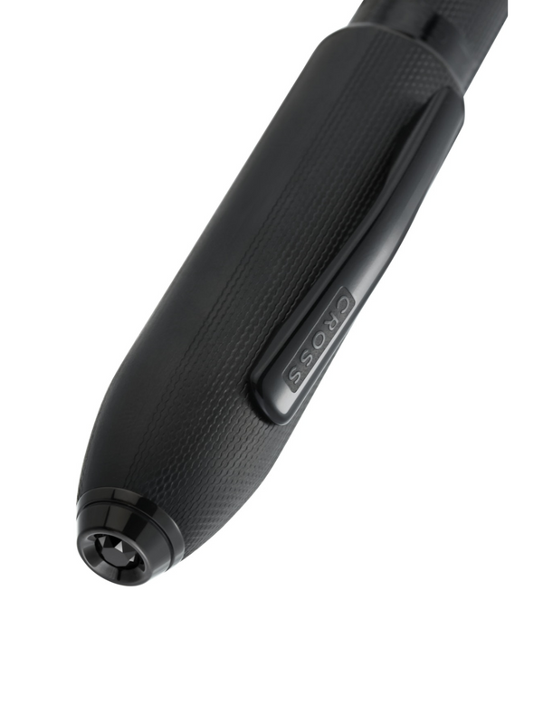 Cross Peerless™ Polished Black PVD Engraved Diamond Pattern With Black PVD Appointments And Swarovski Crystal Ballpoint Pen