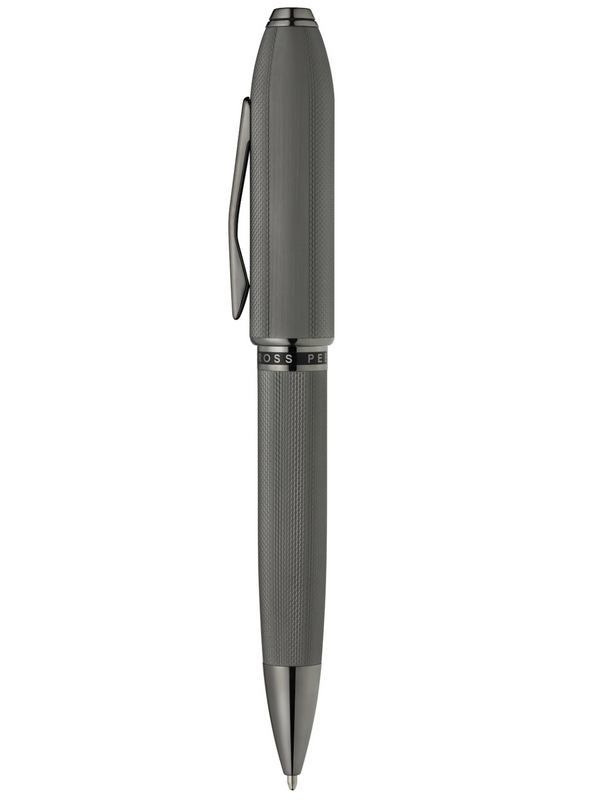 Cross Peerless™ Polished Slate Gray Engraved Diamond Pattern With Slate Gray PVD Appointments And Swarovski Crystal Ballpoint Pen