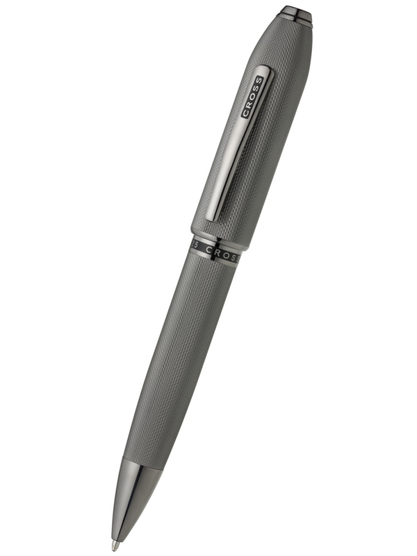 cross Peerless™ Polished Slate Gray Engraved Diamond Pattern with Slate Gray PVD Appointments and Swarovski Crystal Ballpoint Pen