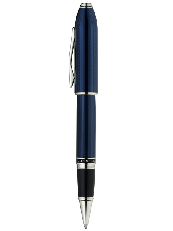 Cross Peerless™ Polished Translucent Cobalt Blue Engraved Diamond Pattern With Polished Chrome Appointments And Swarovski Crystal Rollerball Pen