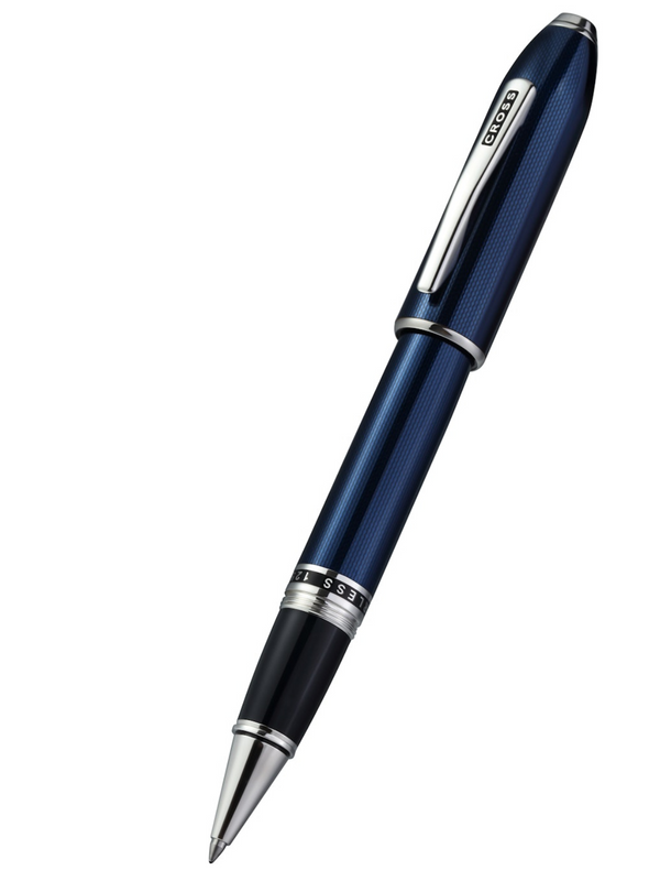 Cross Peerless™ Polished Translucent Cobalt Blue Engraved Diamond Pattern With Polished Chrome Appointments And Swarovski Crystal Rollerball Pen