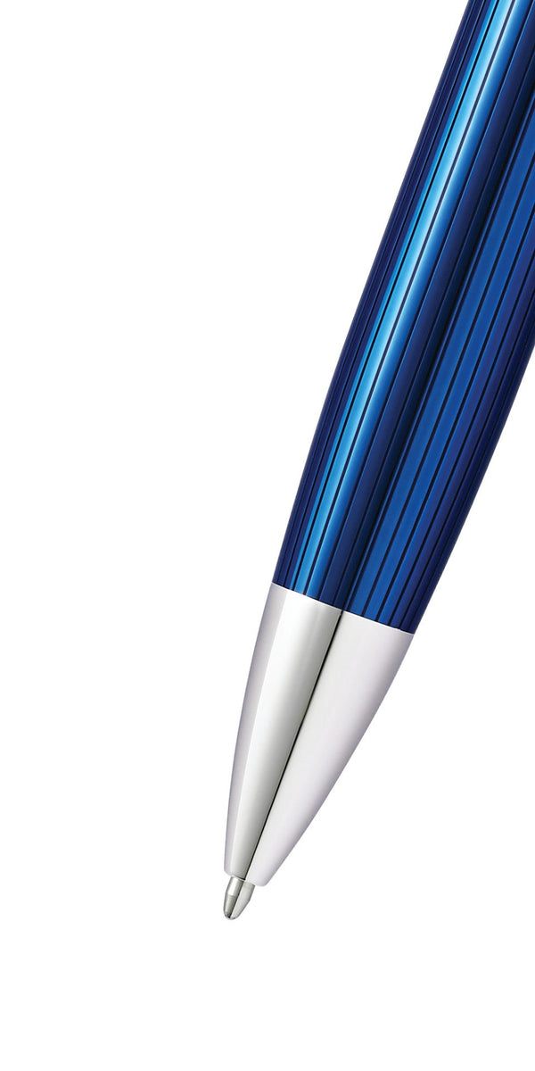 Cross Peerless™ Translucent Quartz Blue Engraved Lacquer With Platinum Plated Appointments Ballpoint Pen