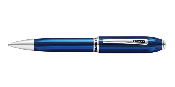 Cross Peerless™ Translucent Quartz Blue Engraved Lacquer With Platinum Plated Appointments Ballpoint Pen