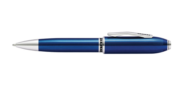 Cross Peerless™ Translucent Quartz Blue Engraved Lacquer With Platinum Plated Appointments Ballpoint Pen