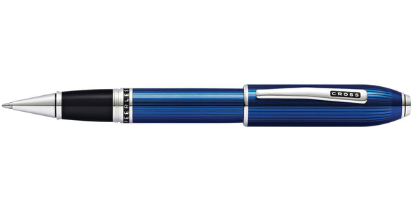 Cross Peerless™ Translucent Quartz Blue Engraved Lacquer Platinum Plated Appointments Rollerball Pen