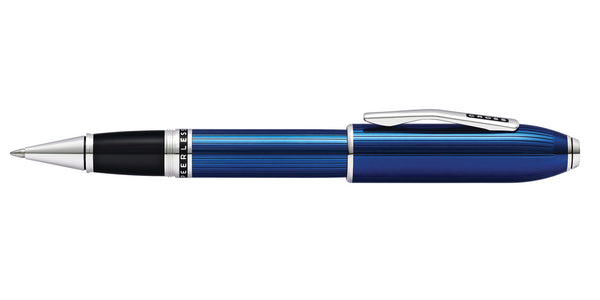 Cross Peerless™ Translucent Quartz Blue Engraved Lacquer Platinum Plated Appointments Rollerball Pen