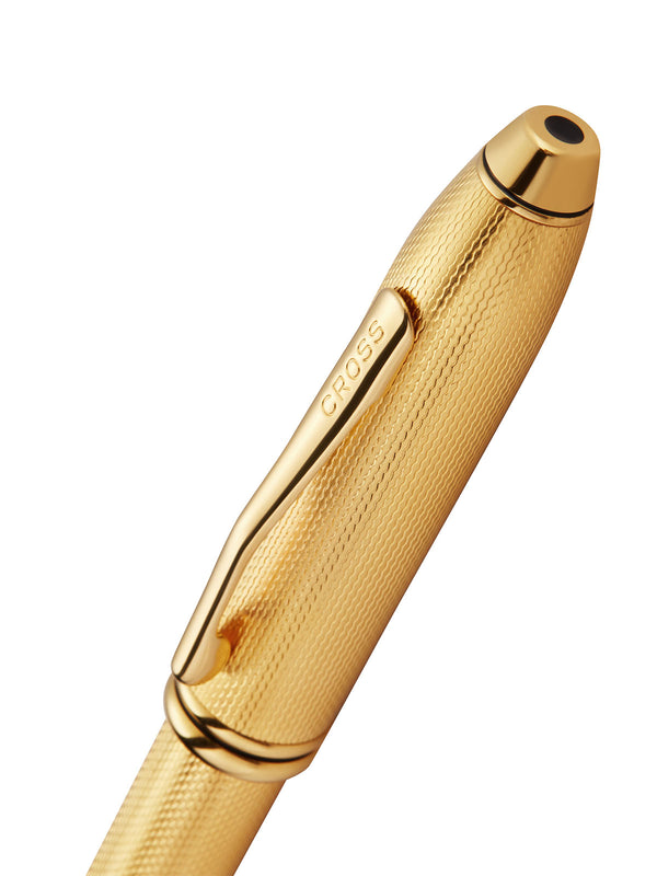 Cross Townsend® Polished 23KT Gold Plated Engraved Diamond Pattern With 23KT Gold Plated Appointments Ballpoint Pen