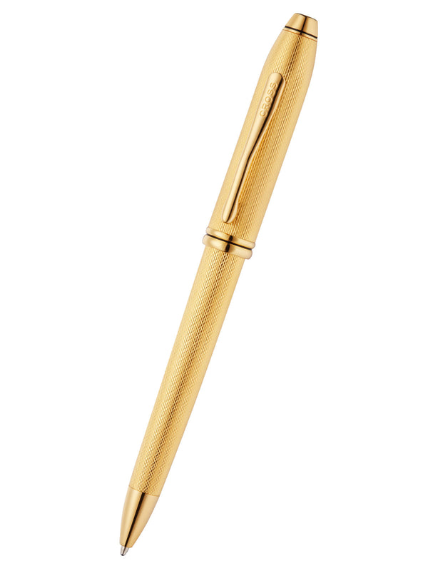 cross Townsend® Polished 23KT Gold Plated Engraved Diamond Pattern with 23KT Gold Plated Appointments Ballpoint Pen