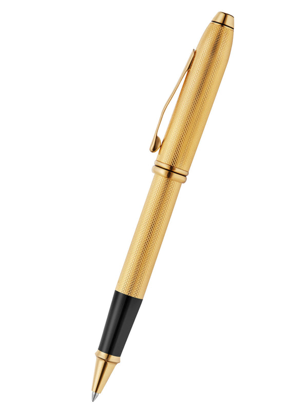 Cross Townsend® Polished 23KT GoldPlated Engraved Diamond Pattern With 23KT GoldPlated Appointments Selectip® Rollerball Pen