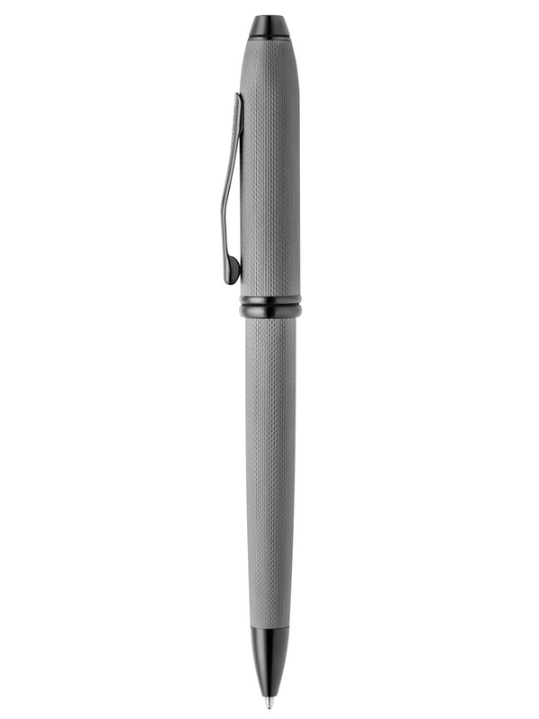 Cross Townsend® Polished Slate Gray Engraved Diamond Pattern With Slate Gray PVD Appointments Ballpoint Pen