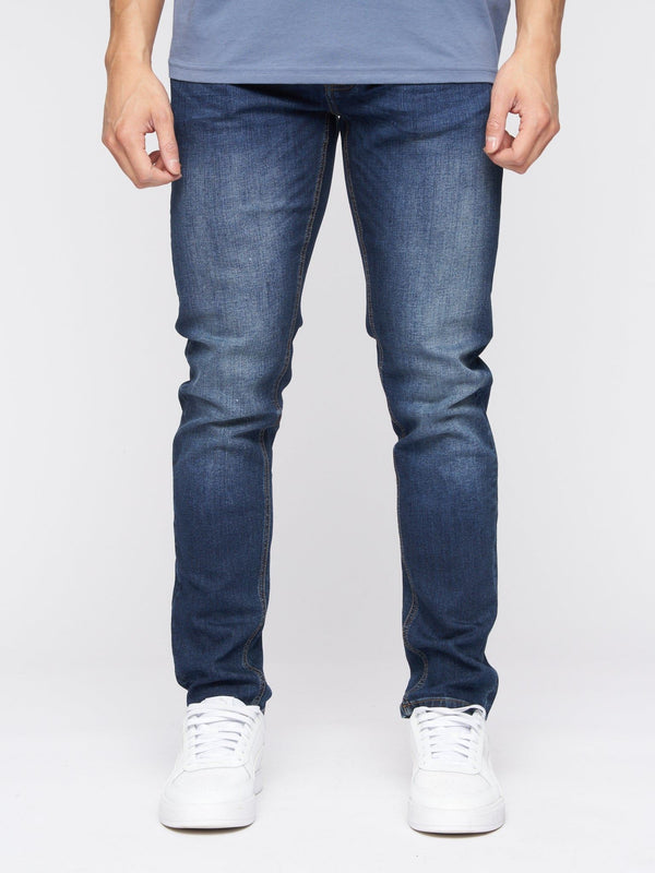 Crosshatch Barbeck Slim Fit Denim Jeans Tinted Blue