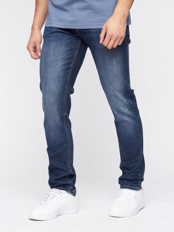 Crosshatch Barbeck Slim Fit Denim Jeans Tinted Blue