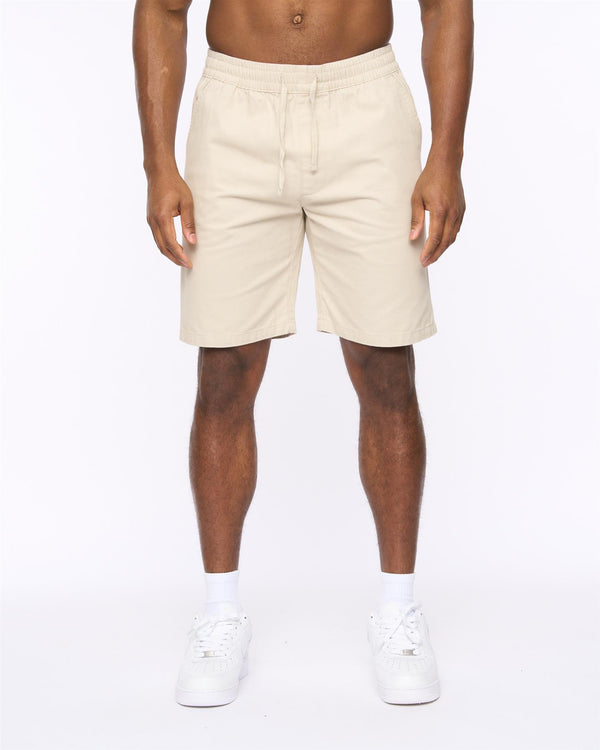 Crosshatch Blansmoore Elastic Waist Shorts Light Stone