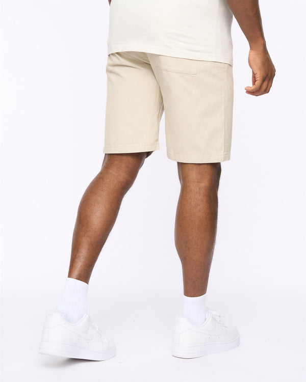 Crosshatch Blansmoore Elastic Waist Shorts Light Stone