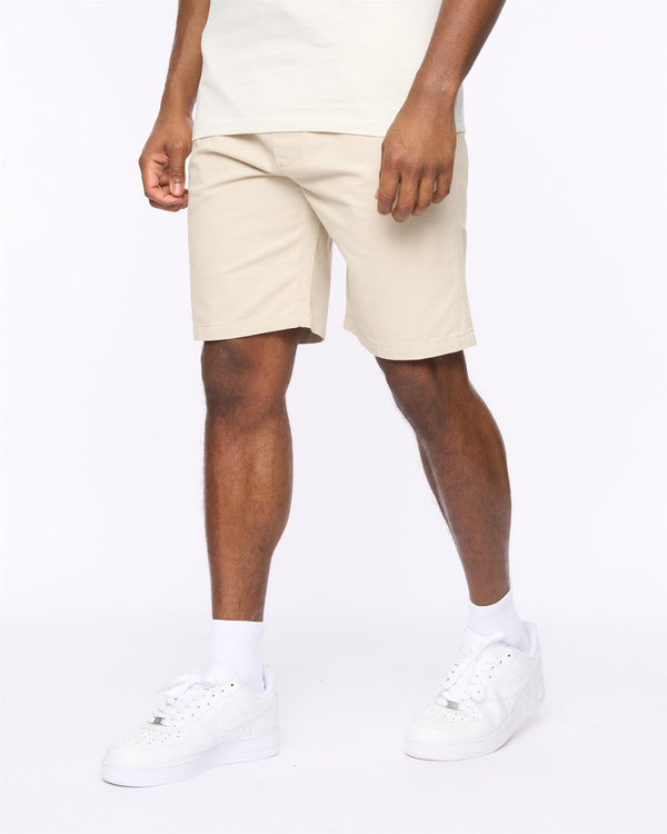 crosshatch Blansmoore Elastic Waist Shorts Light Stone